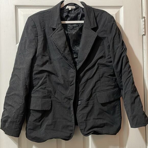 Anthropologie Moon River Gray Striped Blazer Small Retails $168 - Picture 6 of 9